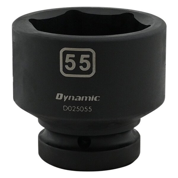 1" Drive Standard Socket, Black Phosphate, Tools 55MM X 1" Drive, 6 Point Standard Length